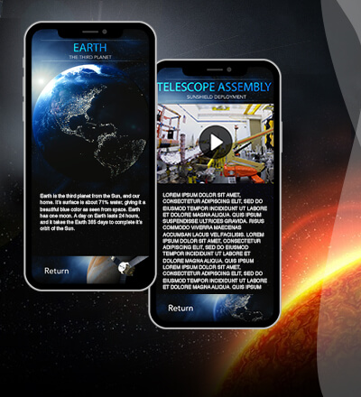 Pair of Solar Space AR app screens