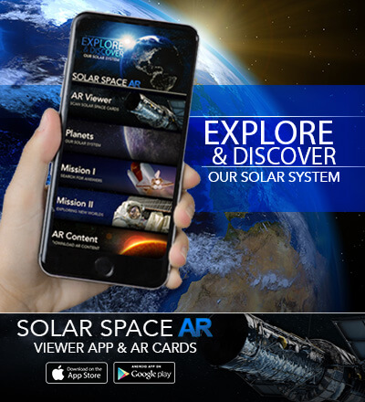 Solar Space AR app on an iPhone